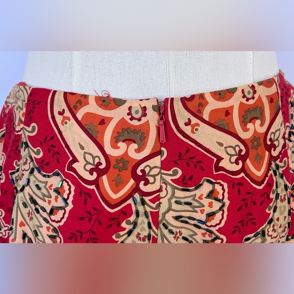 Muse Women’s‎ Floral Beaded Pants High Rise Straight Leg Lined Size 8 - Picture 6 of 14